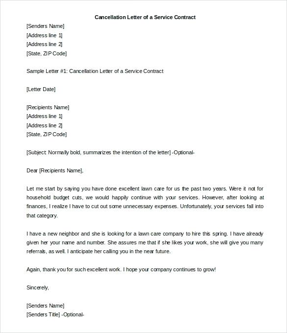 service contract termination letter template Boat.jeremyeaton.co